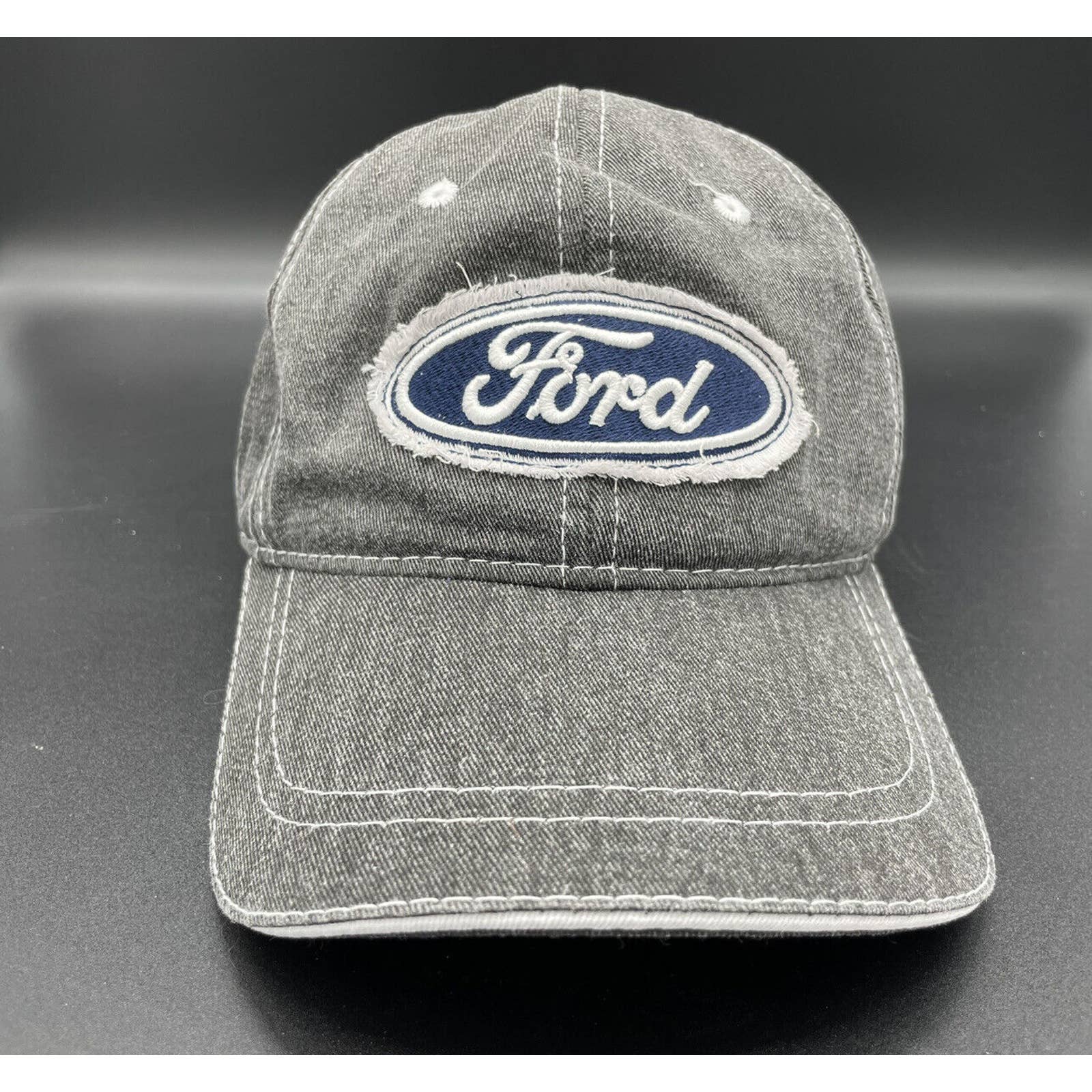 Ford Hat Cap Strap Back Grey Blue Logo Casual Mens Baseball Cap